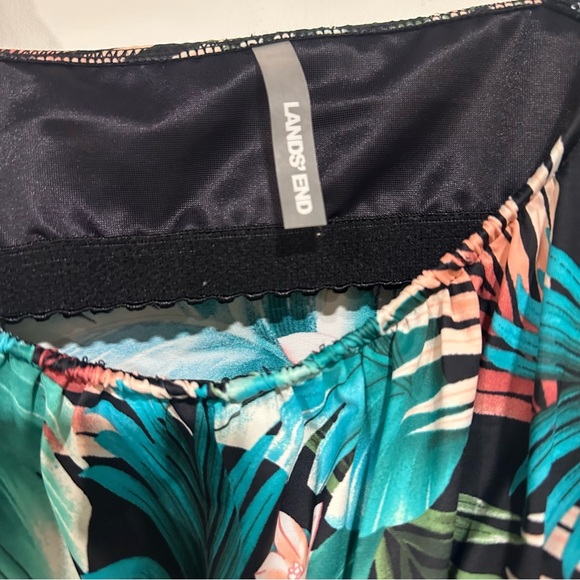 Lands' End Size 12 Wrap Underwire Tankini Top Swimsuit Tropical Palms - Picture 3 of 4